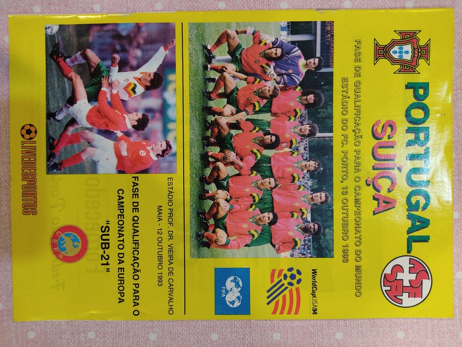 Programa de jogo Portugal Suiça sub 21 1993