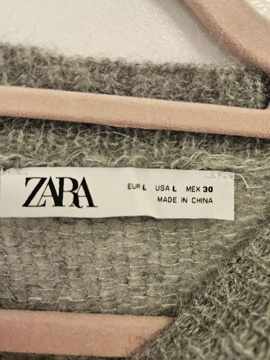 Szary sweter Zara alpaka