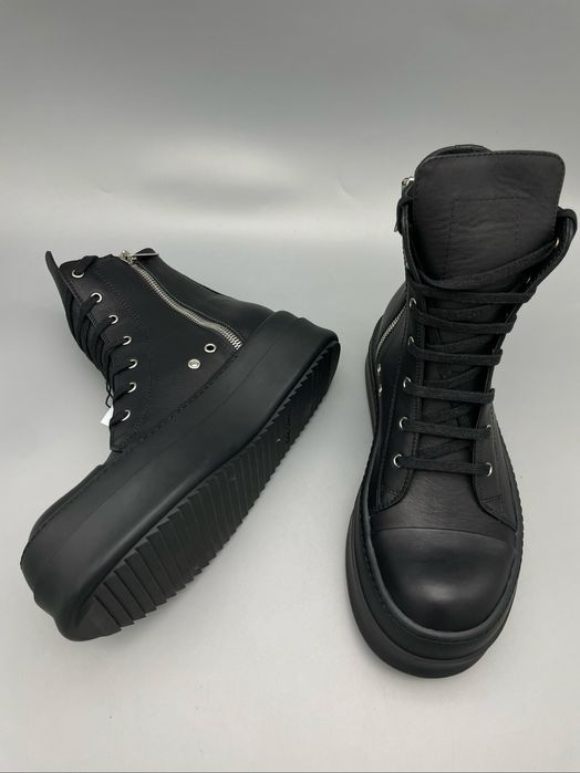 Rick Owens Ramones Mega Bumper Black High Leather/size 38-44