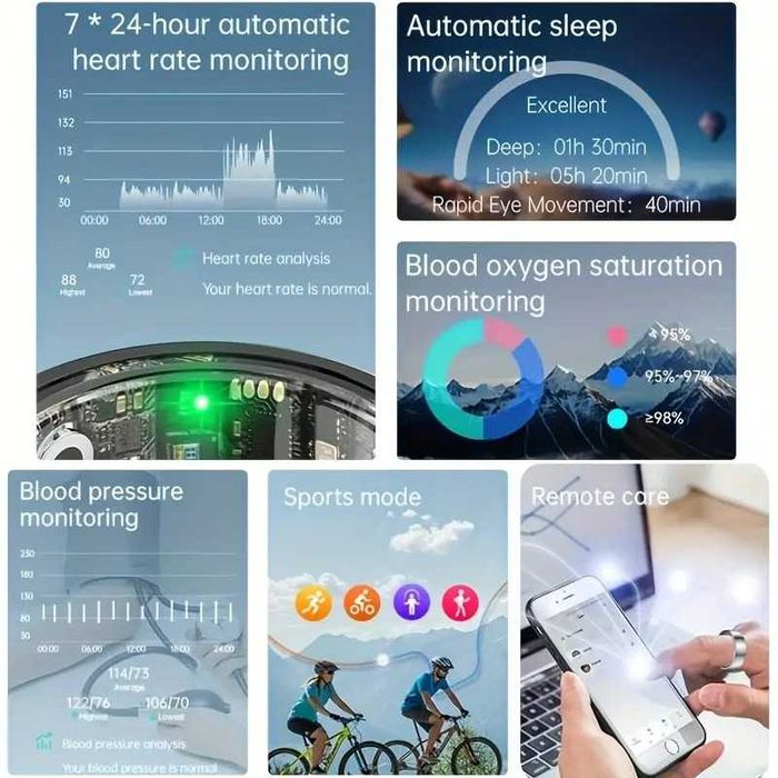 Smart Ring - Monitorização Saúde e Fitness (Novo)