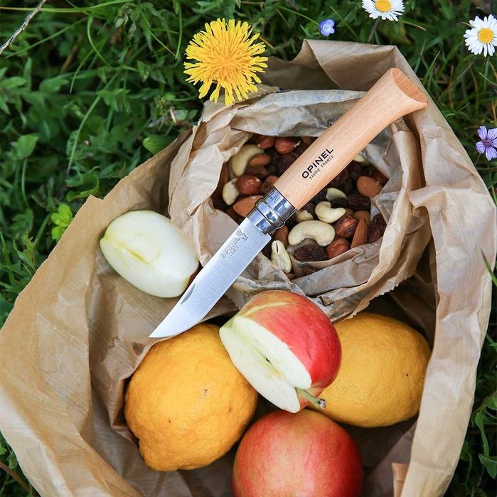 Opinel Inox 10 Natural 123100 кухонный нож лезвие нержавейка дерево