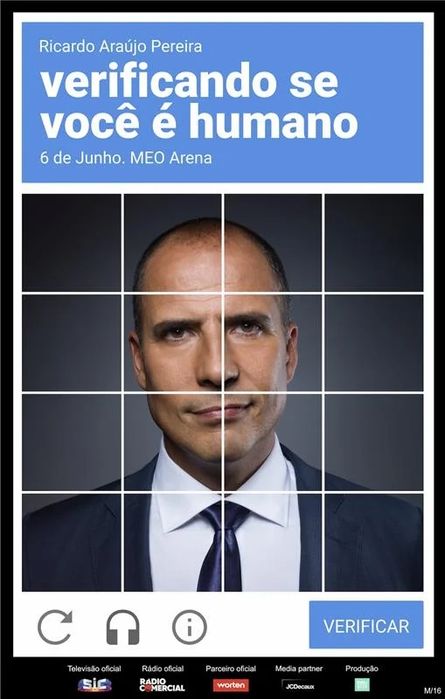 4 bilhetes Verificando se você é humano MEO Arena Lisboa 6 junho