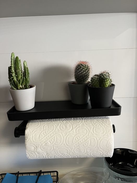 Suporte para rolo de papel de cozinha! Com prateleirazinha! metal