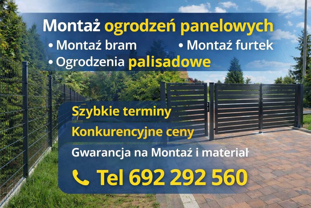 Ogrodzenie panelowe 150 cm z montażem/Terminy od zaraz/MONTAŻ Bram/Furtek/płotów