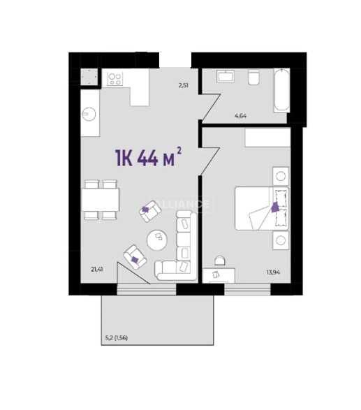 Простора 1к квартира в малоповерховому будинку, Вовчинець