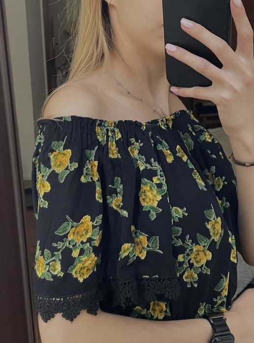 Top koszulka boho w kwiaty lato