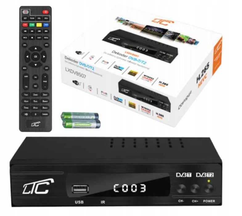 Dekoder tuner tv telewizji naziemnej DVB-T2 i DVB-C H.265 full hd