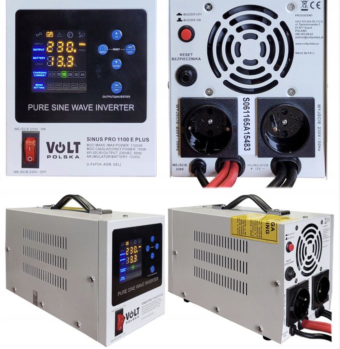 Джерело безперебійного живлення Volt Polska Sinus Pro PLUS 1100 E 700 Вт 1000 ВА УПС ИБП ДБЖ