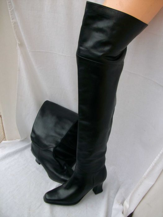 Baldinini włoskie skórzane kozaki muszkieterki 35.5 Vero Cuoio