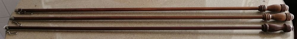 lote de 3 puxadores de cortinados em madeira