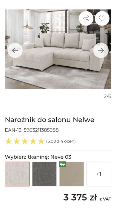 Beżowy narożnik Kronos nelwe