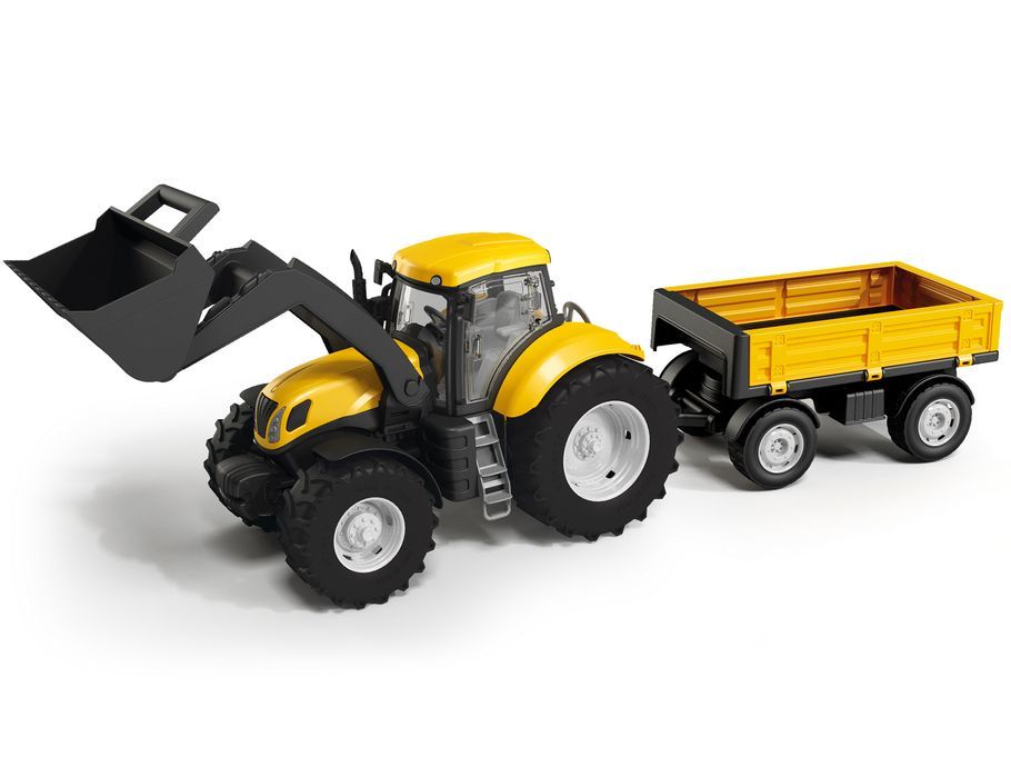 Traktor z Łyżką i Przyczepą w Pudełku