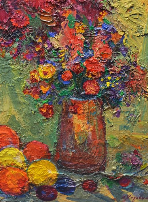 Ходченко Лев (1912-1998) Квіти Айстри Польові Маки Фіалки / 72*72 см