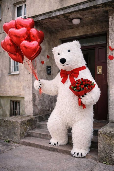 Duży biały miś XXL na eventy, wesela i urodziny - Animacje dla dzieci