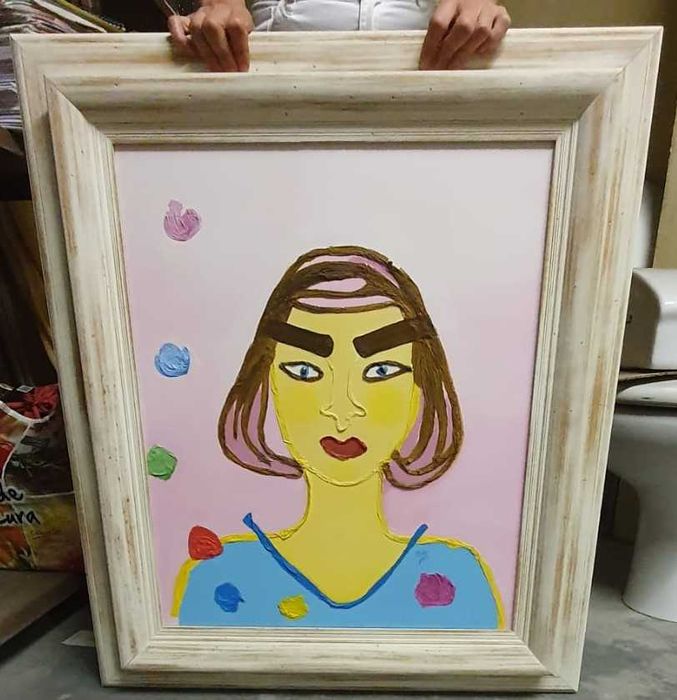 4 Pinturas Acrílico Sobre Tela Emoldurado