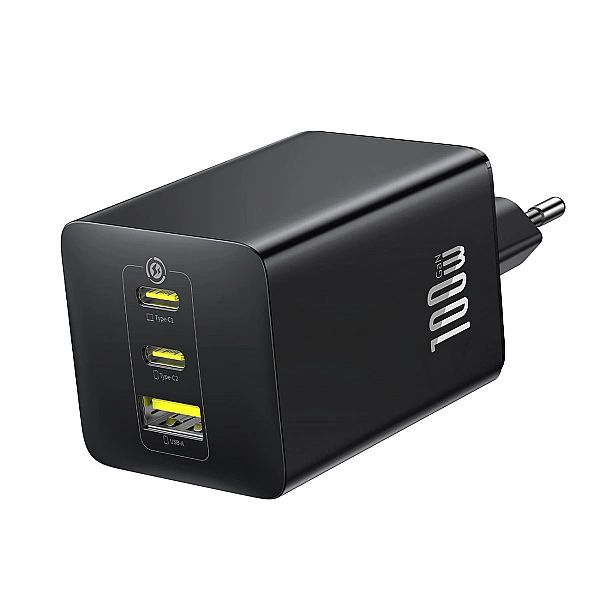 Ładowarka sieciowa Baseus EnerFill FE11/100W 2 x USB-C + USB-A - czarn