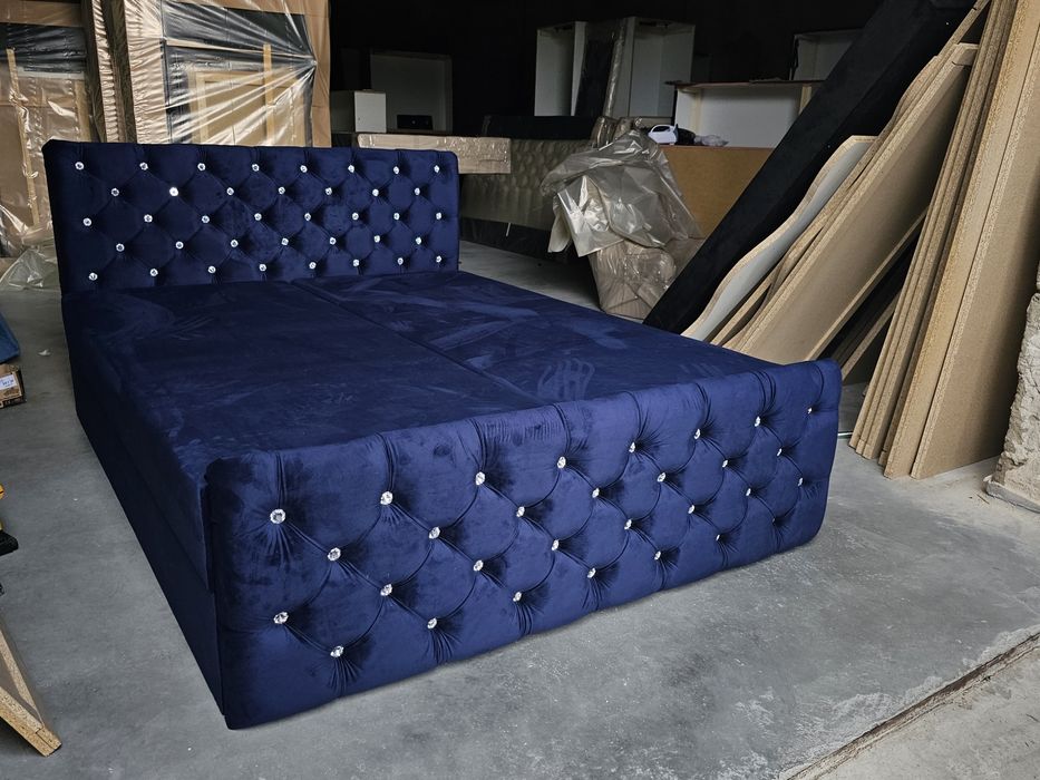 Łóżko kontynentalne glamour z materacem I pojemnikiem różne wymiary