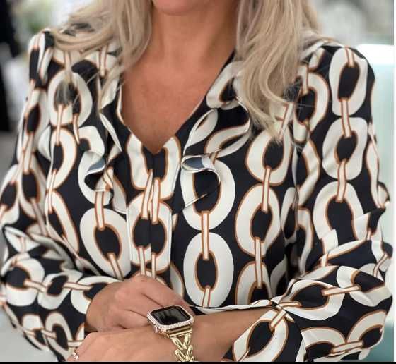 Tunica Silvina Campos estampada ás correntes (NOVA COM ETIQUETA)