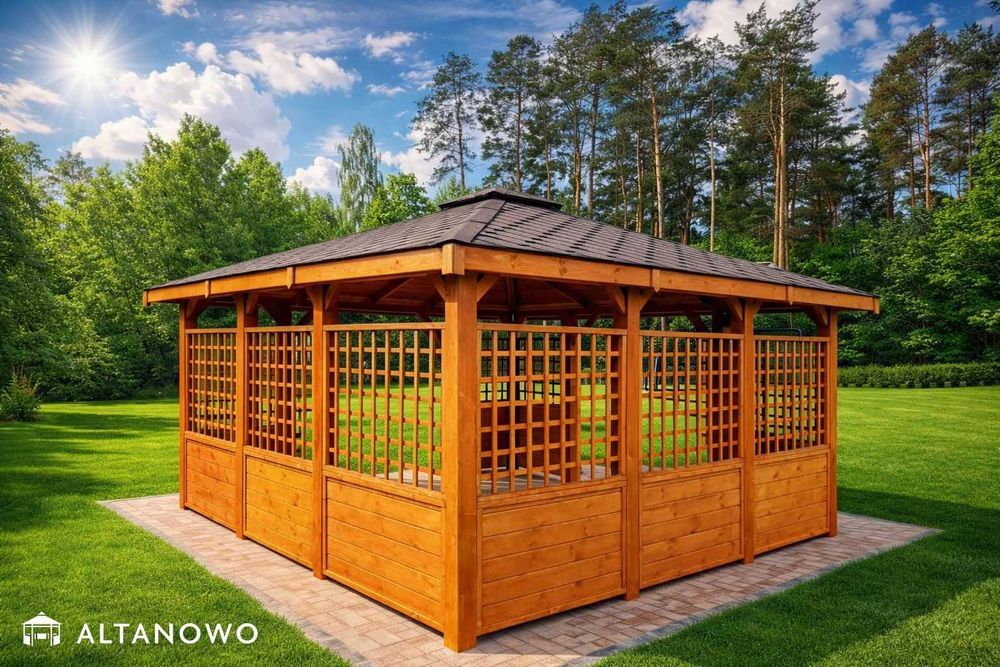 Altana ogrodowa drewniana 3x3 altany nowoczesna producent transport