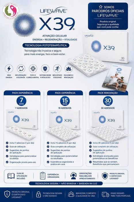 Adesivos Fototerapêuticos LifeWave X39 - Packs de Experiência e Renovação (7, 15 e 30 Dias)