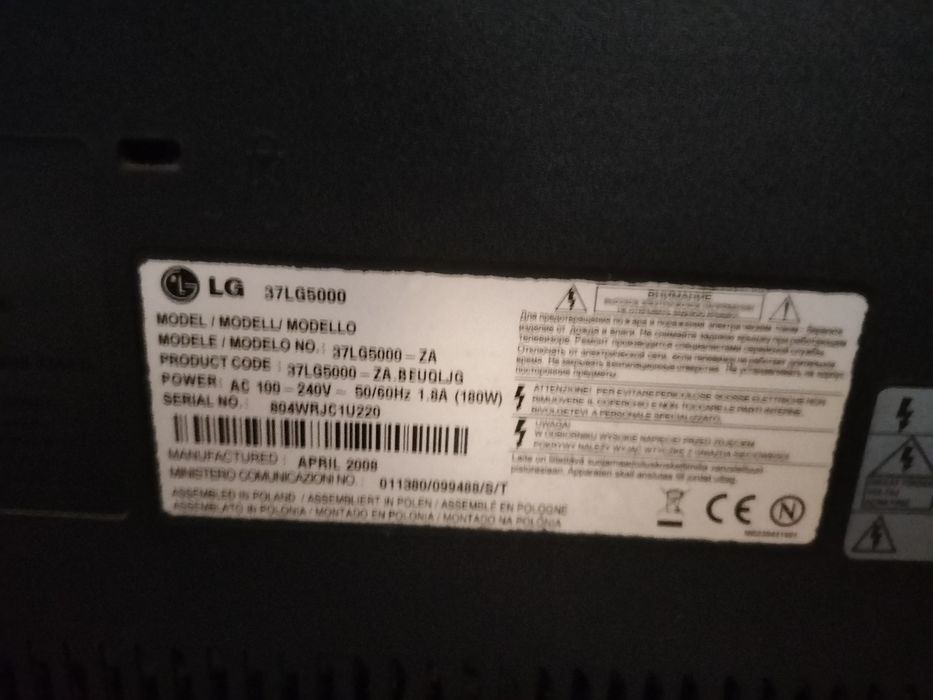 Televisão LG - Modelo 37LG5000