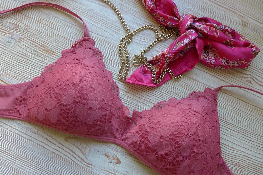 H&M malwowy skandynawski 80B 75B stanik bra biustonosz codzienny ładny