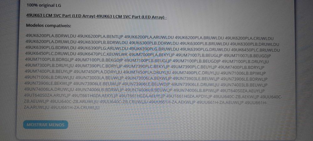 4 tiras led tv lg 49um7100plb /