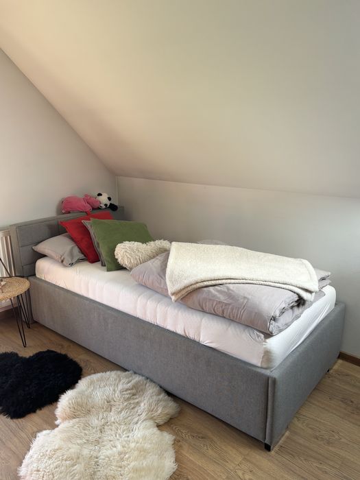 Łóżko tapicerowane 90x200 szare