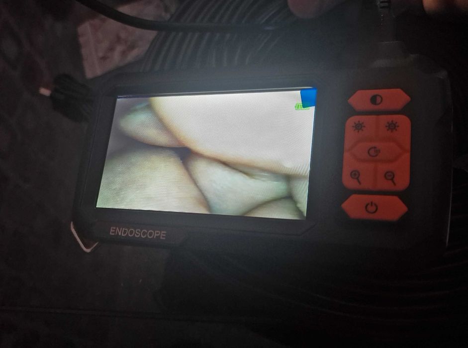 Camera de inspeção 100M com monitor LCD cabo semi rigido USB bateria