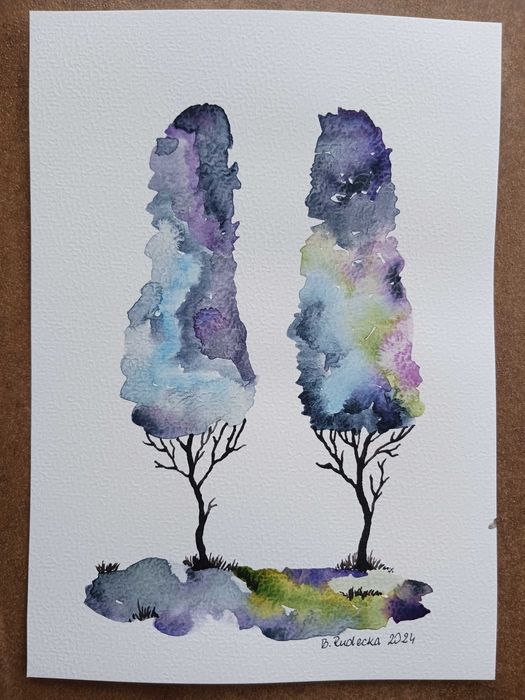 Akwarela Akwarelka Obraz - pt. Przyjaciele 8. A5