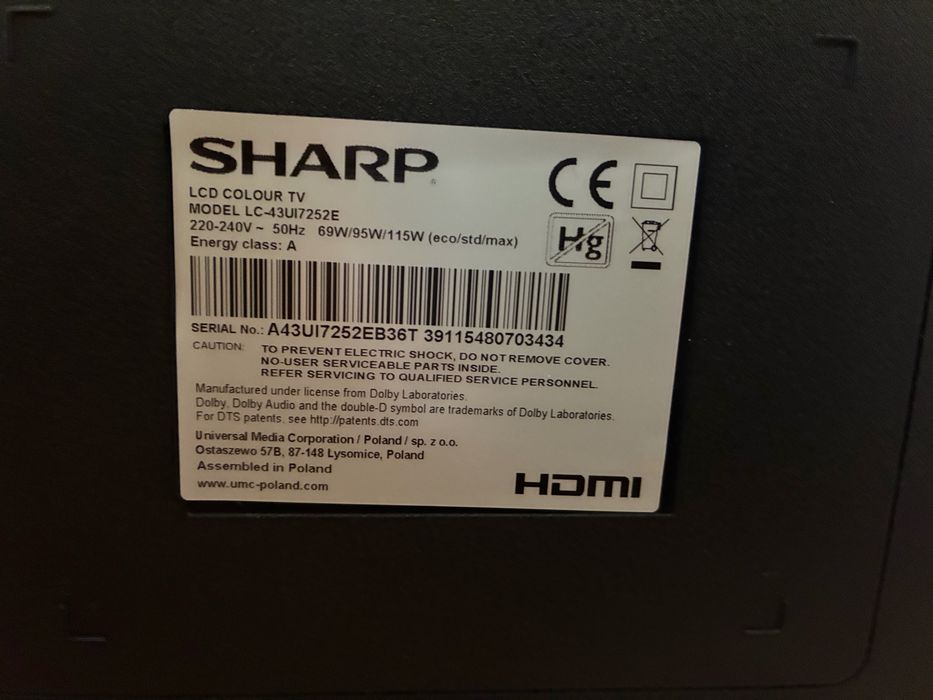 Televisão Samsung Smart TV LED 40” Full HD – UE40ES6710 – estado muito bom