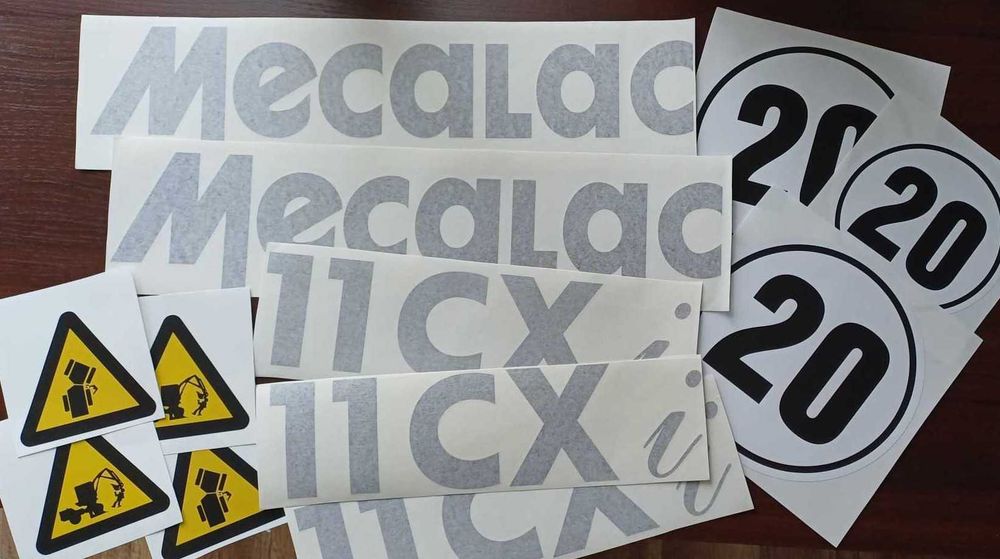 Naklejki maszyny budowlane rolnicze samochody Naklejki Mecalac 11CXi