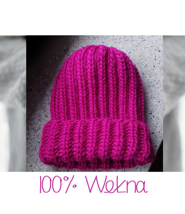 Zimowe grube ciepłe czapki wełniane beanie rękodzieło handmade