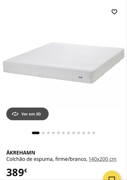 Colchao 140cm/200cm IKEA com Viscoelastico