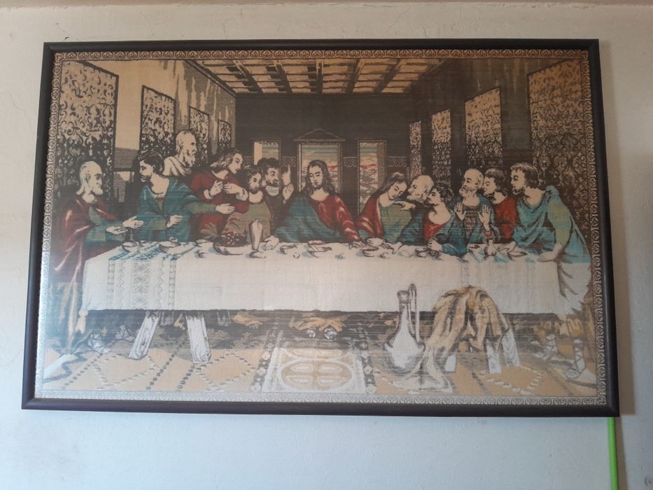 Quadro parrede última ceia em bom estado