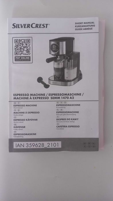 Instrukcja obsługi ekaspresu Silvercrest SEMM 1470 A2