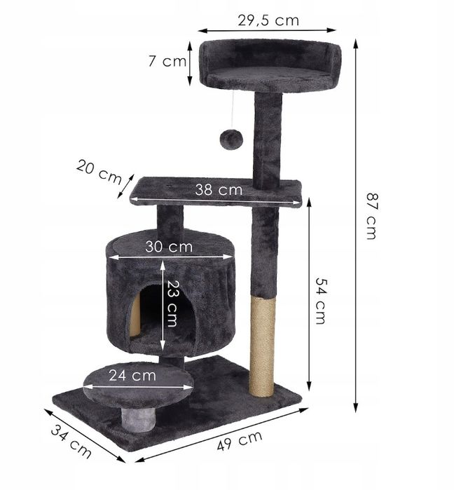 Drapak domek słupek dla kota