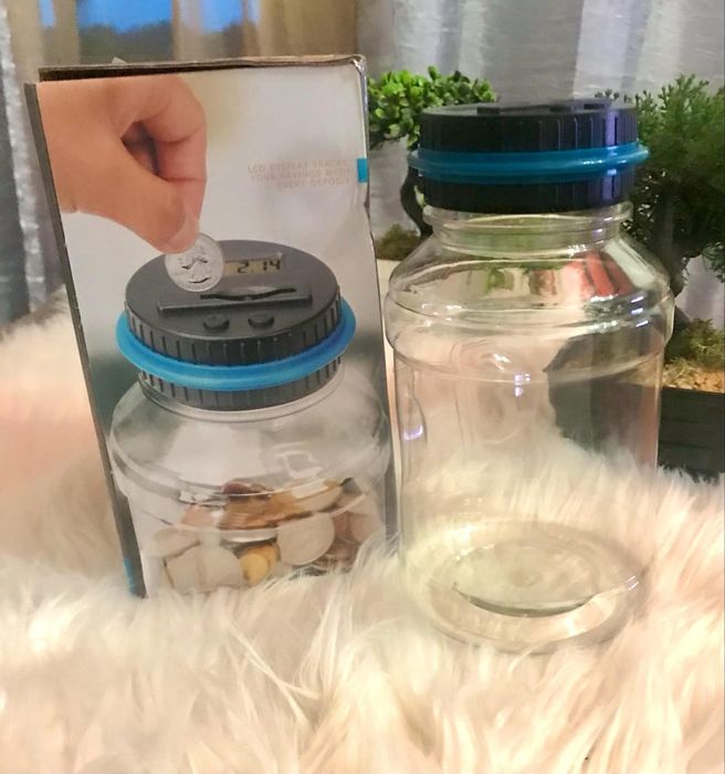 Mealheiro eletrônico contador de moedas