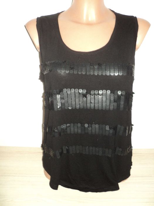 Czarna bluzka bez rękawów River Island roz. 36 S