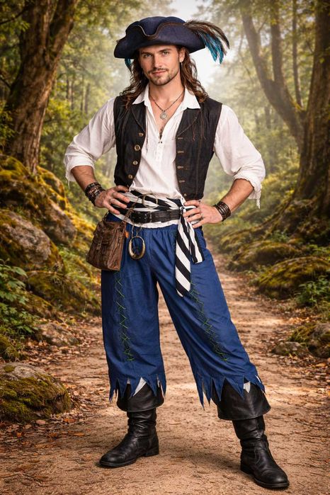 Штани та полосатий пояс для ролі пірата