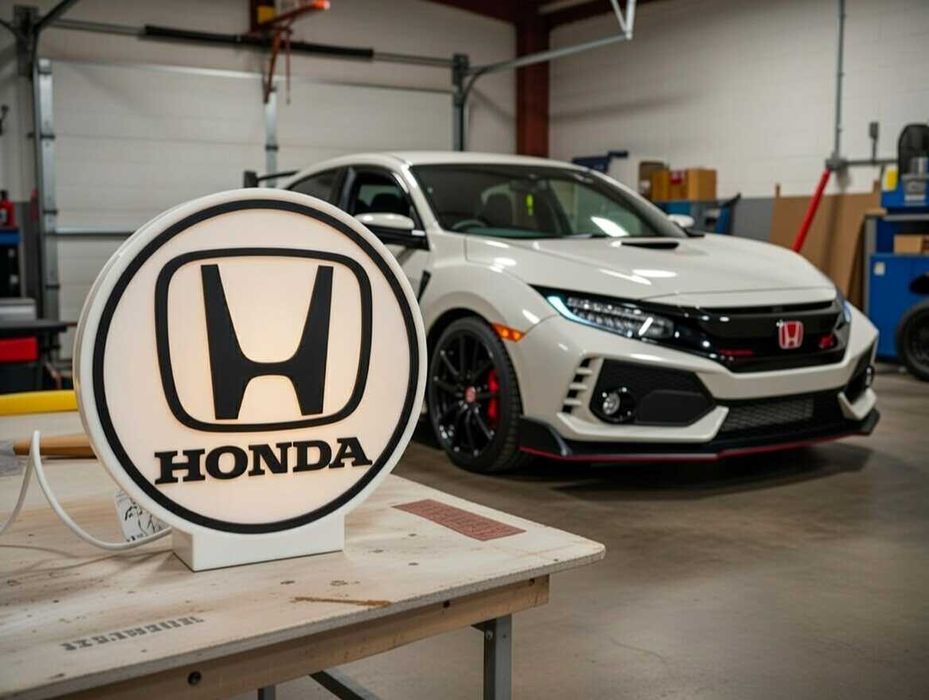 Lightbox luminaria decorativa Honda cx branca