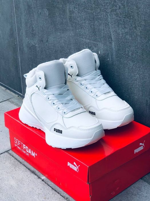 Женские кроссовки Puma Белые зимние кроссовки Пума Жіночі кросівки