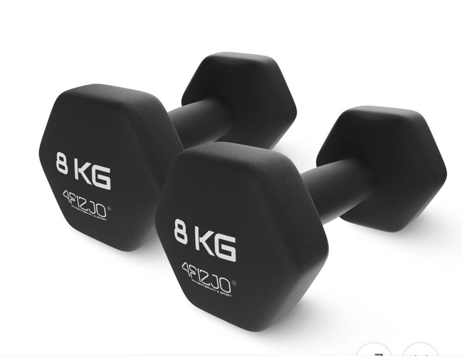 Hantle żeliwne klasyczne 4FIZJO 2 × 8 kg