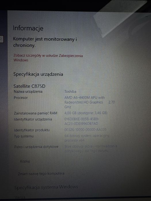 Laptop Toshiba C875D-S7105