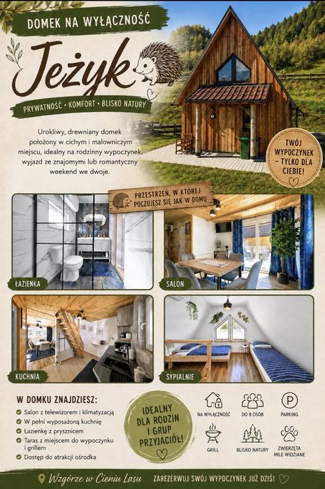 Sylwester domki na wyłączność góry beskidy noclegi plac zabaw jacuzzi balia sauna altana ognisko limanowa nowy sącz skiełek  agroturystyka zwierzęta