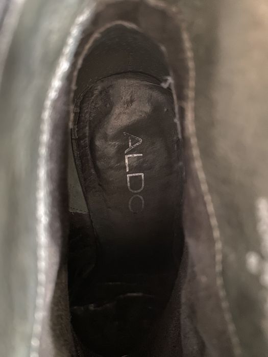 Botki Aldo 36 skóra naturalna koturna koturn czarno szare