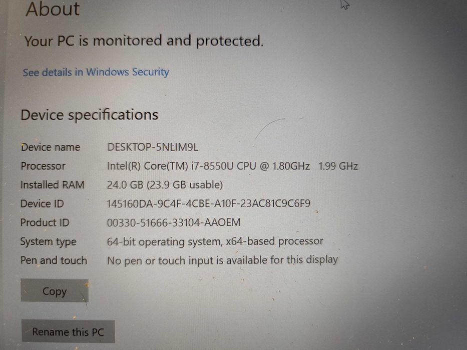 Lenovo ThinkPad T480 - I7 16GB SSD256