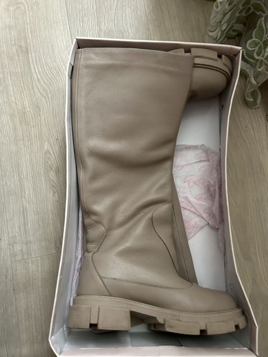 Сапоги зима кожа, одеты 2 раза