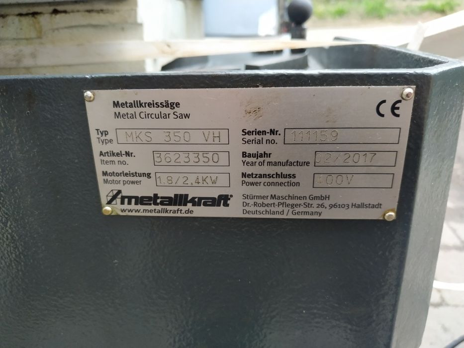 Piła Tarczowa Metallkraft MKS 350 H