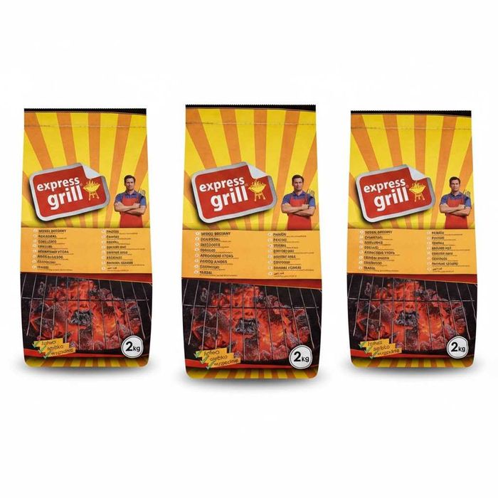Zestaw 3X Węgiel Drzewny 2Kg ExpressGrill Do Grillowania !!!3Pack!!!